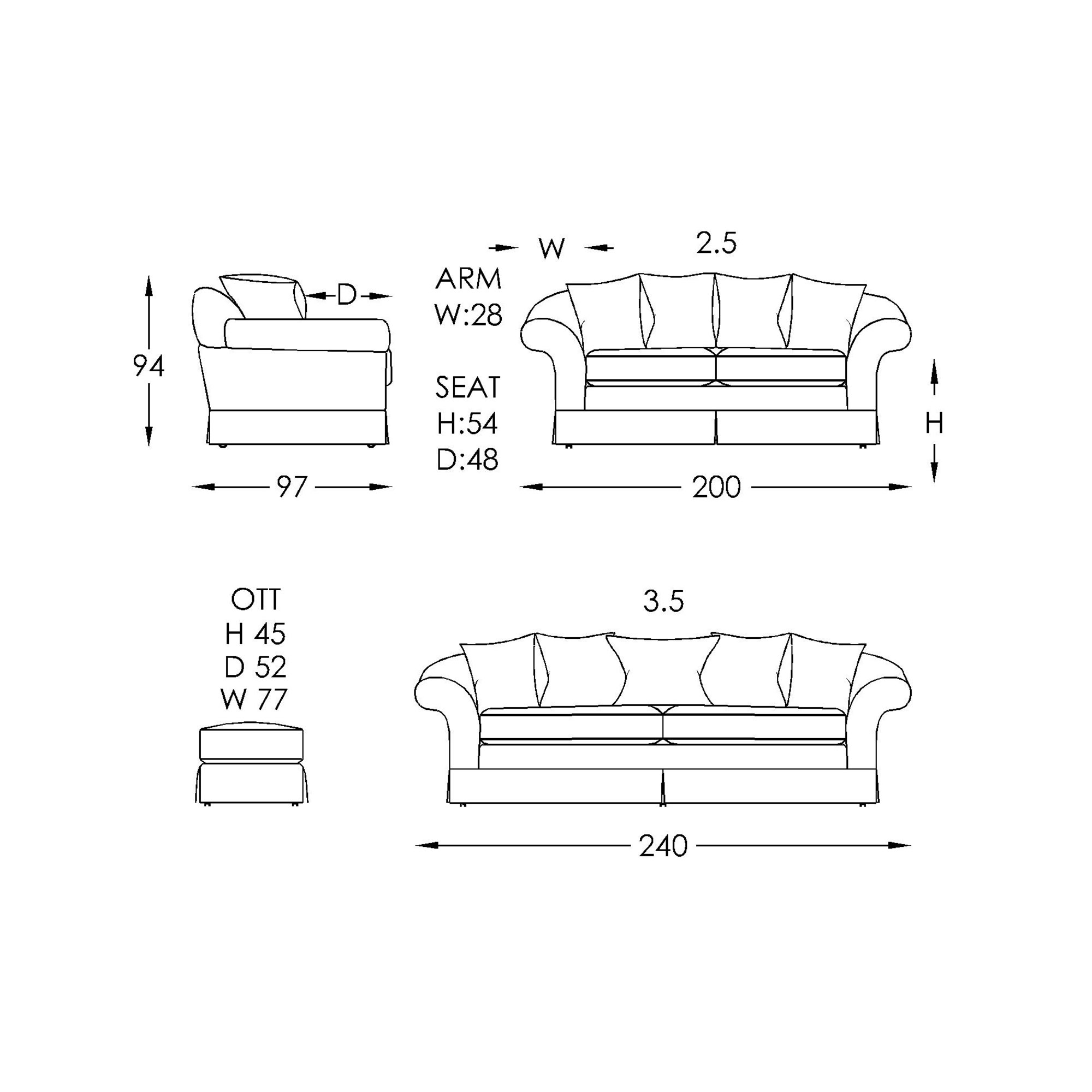 Moran Westwood Sofa Dimensions